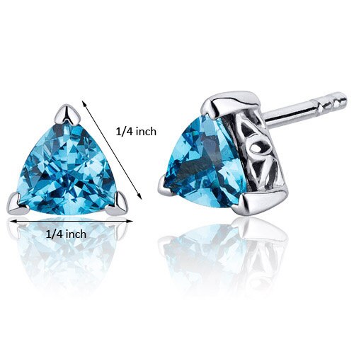 Sterling silver Blue Topaz stud earrings