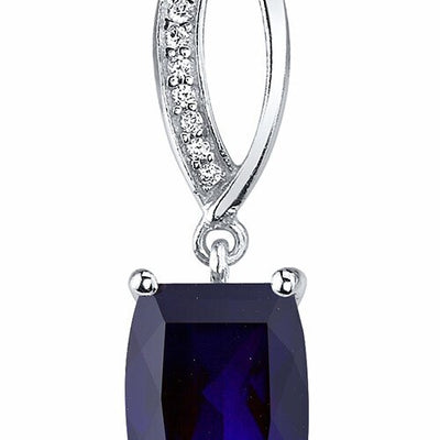Blue Sapphire Earrings Sterling Silver Half Marquise 8 Carats