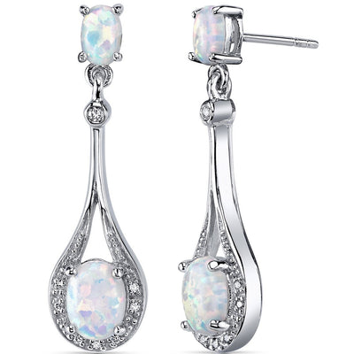Opal Earrings Sterling Silver Oval Shape 3.50 Cts SE8378