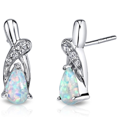 Opal Ribbon Earrings Sterling Silver 1.00 Carats