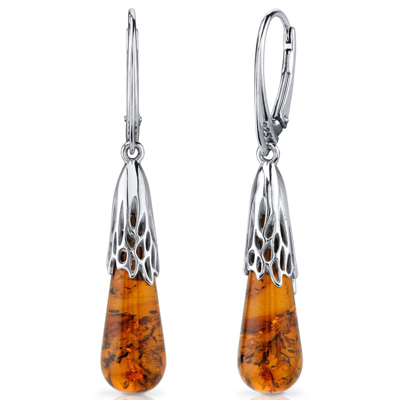 Genuine Baltic Amber Earrings Sterling Silver | SE8498 | Peora
