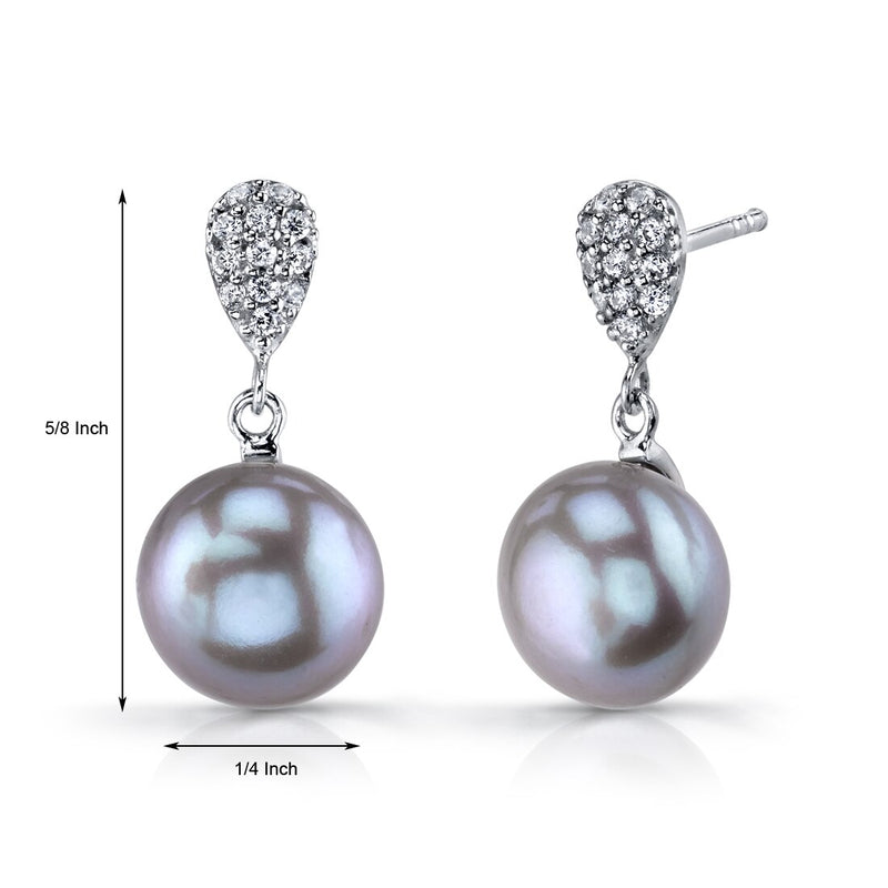 Pearl Earrings Sterling Silver Button Shape | SE8718 | Peora.com