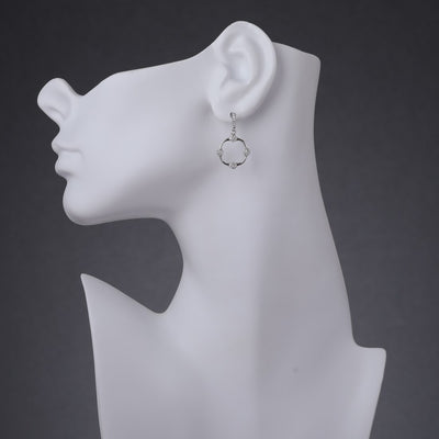 Sterling Silver Simulated Diamonds Confetti Dangle Drop Earrings Se9056 on a model