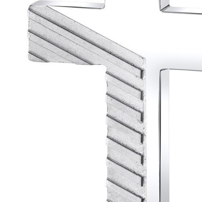 Two-Tone Razor Cut Stainless Steel Cross Pendant with 22 inch Necklace