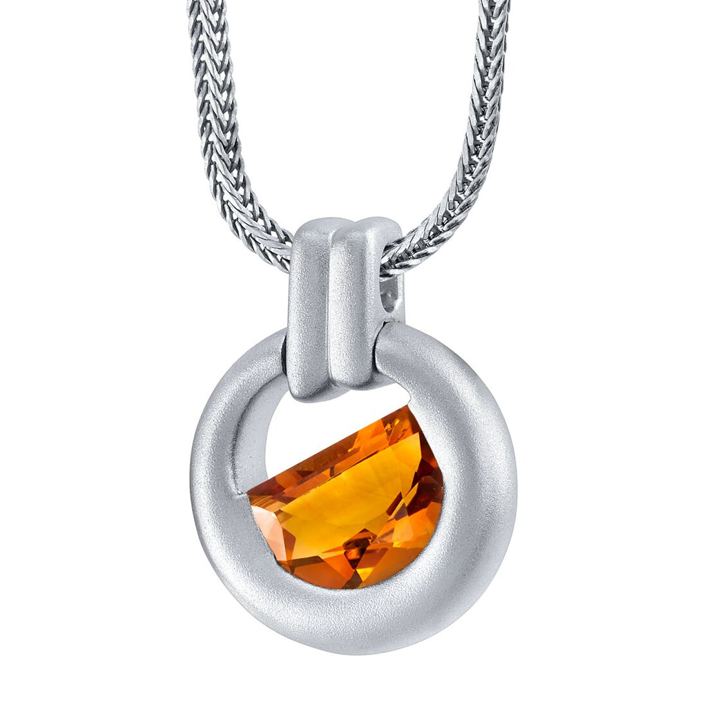 StSilver925 Golden Citrine & CZ Necklace 2024