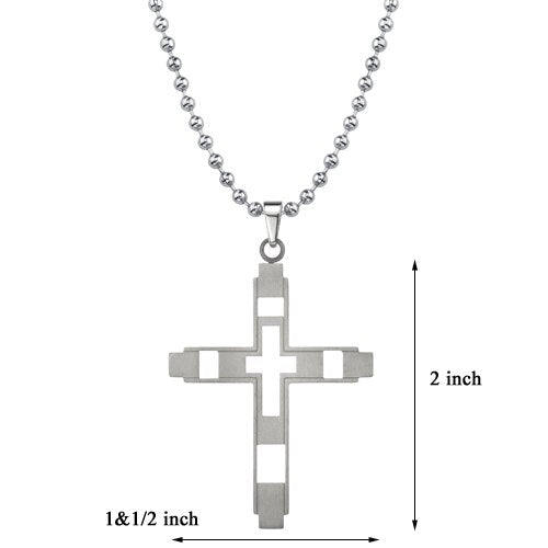 Titanium Modern Style Brushed Finish Cross Pendant