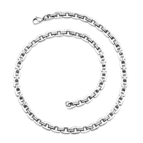 Bold and Heavy Mens Stainless Steel Necklace Style