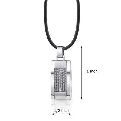 European Style Mens Stainless Steel Twisted Cable Pendant