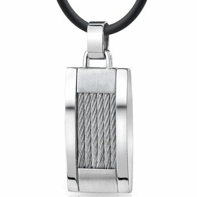 European Style Mens Stainless Steel Twisted Cable Pendant