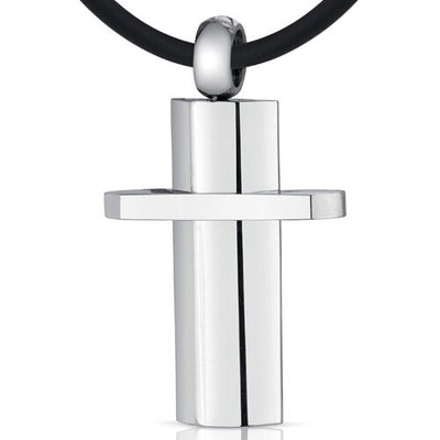 Simple Attraction: Unisex Stainless Steel Modern Cross Pendant
