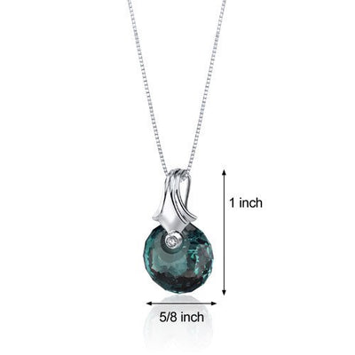 Alexandrite Pendant Necklace Sterling Silver Snail Cut 22 Cts