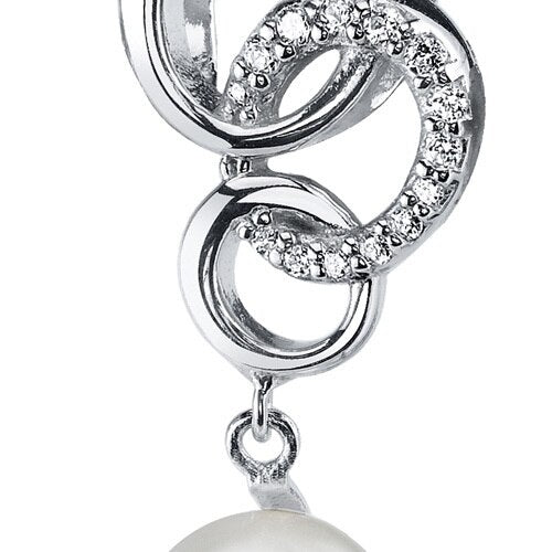 Freshwater Pearl Pendant Sterling Silver Round Button 8.5 Mm SP10890