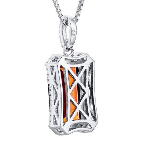 Padparadscha Sapphire Pendant Sterling Silver SP10996 Peora