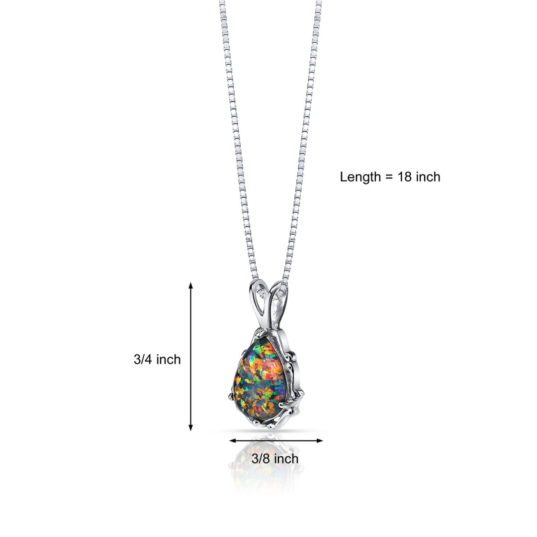 Opal Pendant Sterling Silver Pear Shape | SP11038 | Peora.com