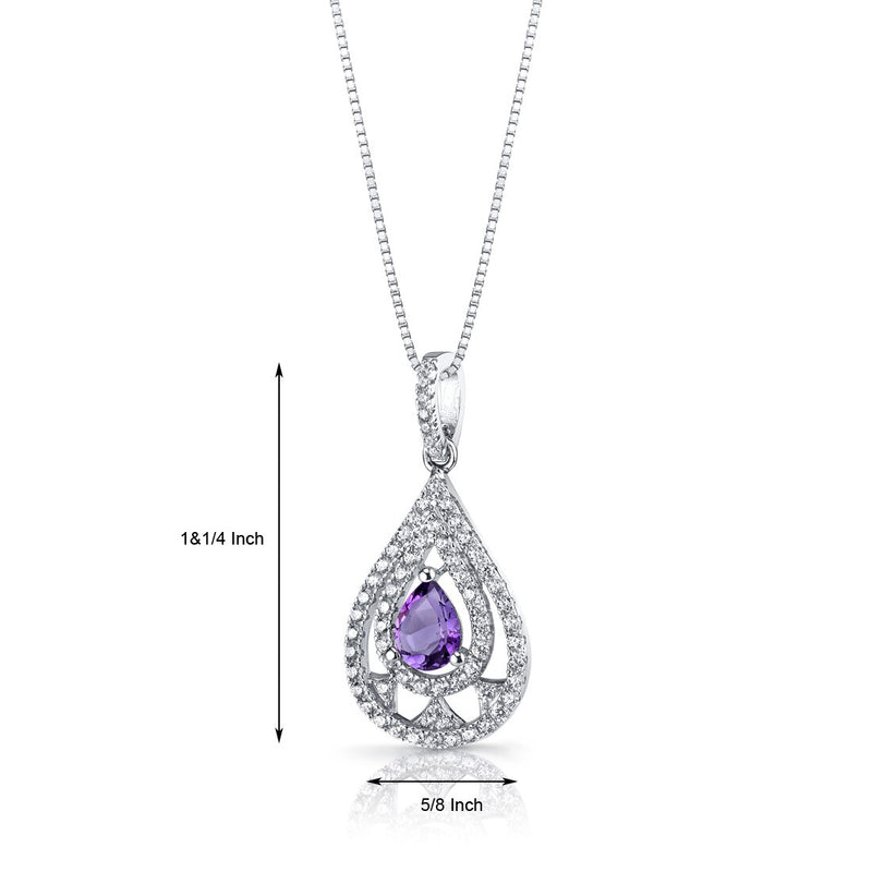 Amethyst Chandelier Pendant Necklace Sterling Silver 0.5 Carats