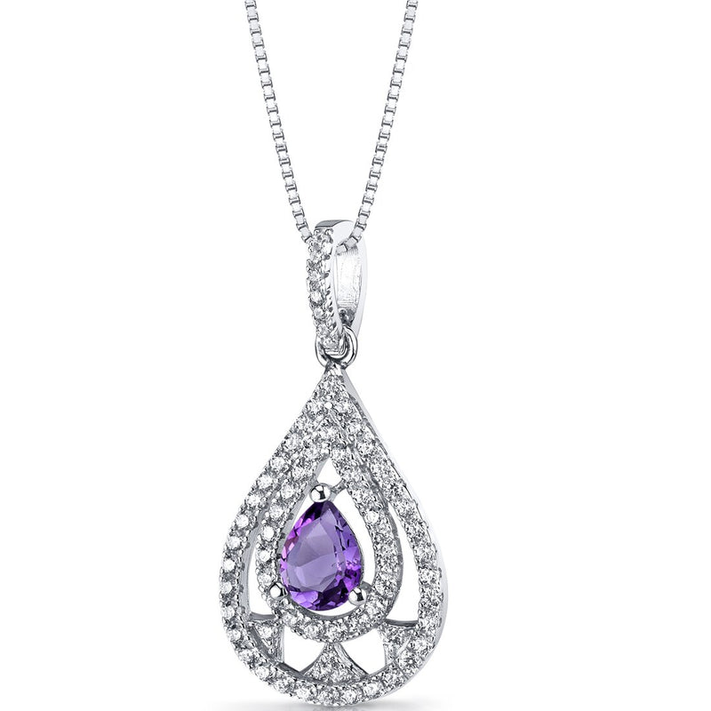 Amethyst Chandelier Pendant Necklace Sterling Silver 0.5 Carats