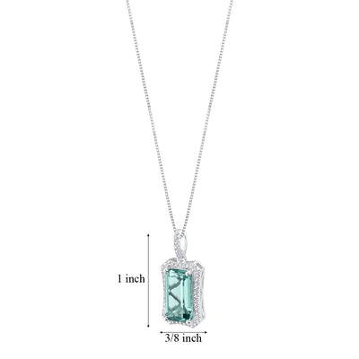 Simulated Paraiba Tourmaline Sterling Silver Celestial Pendant Necklace 5 Carats