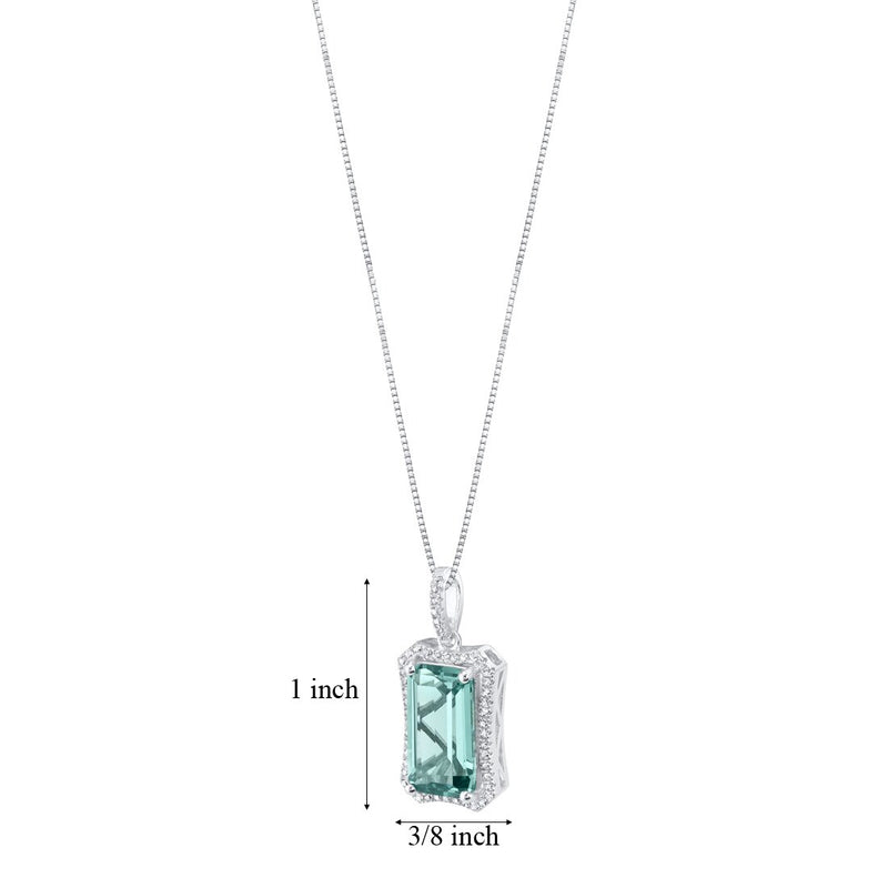 Simulated Paraiba Tourmaline Sterling Silver Celestial Pendant Necklace 5 Carats