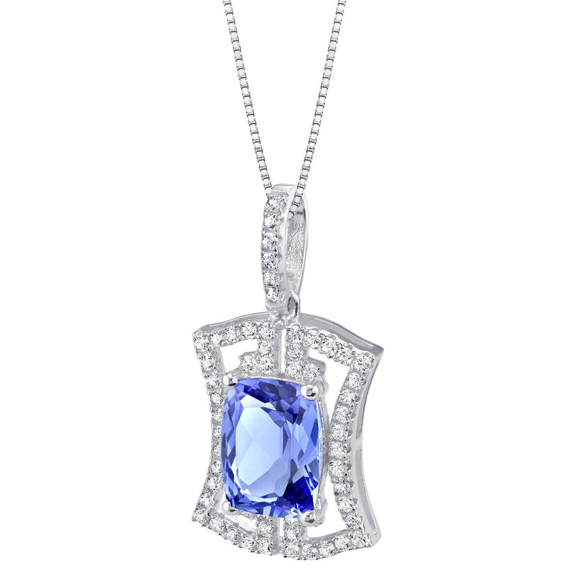 Sterling Silver Simulated Tanzanite Pendant 3Cts| SP11420 | Peora