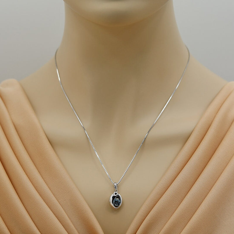 London Blue Topaz Sterling Silver Sphere Pendant Necklace