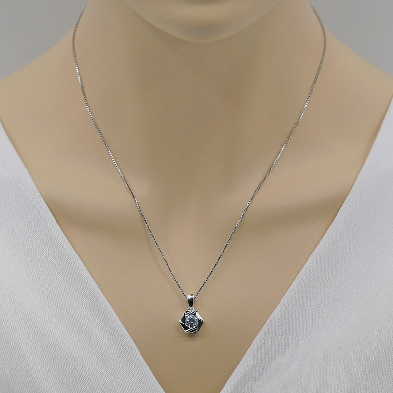 Aquamarine Sterling Silver Cirque Pendant Necklace