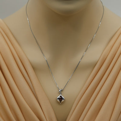 Garnet Sterling Silver Venus Pendant Necklace