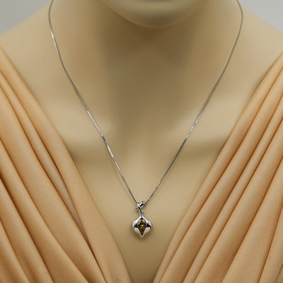 Citrine Sterling Silver Venus Pendant Necklace