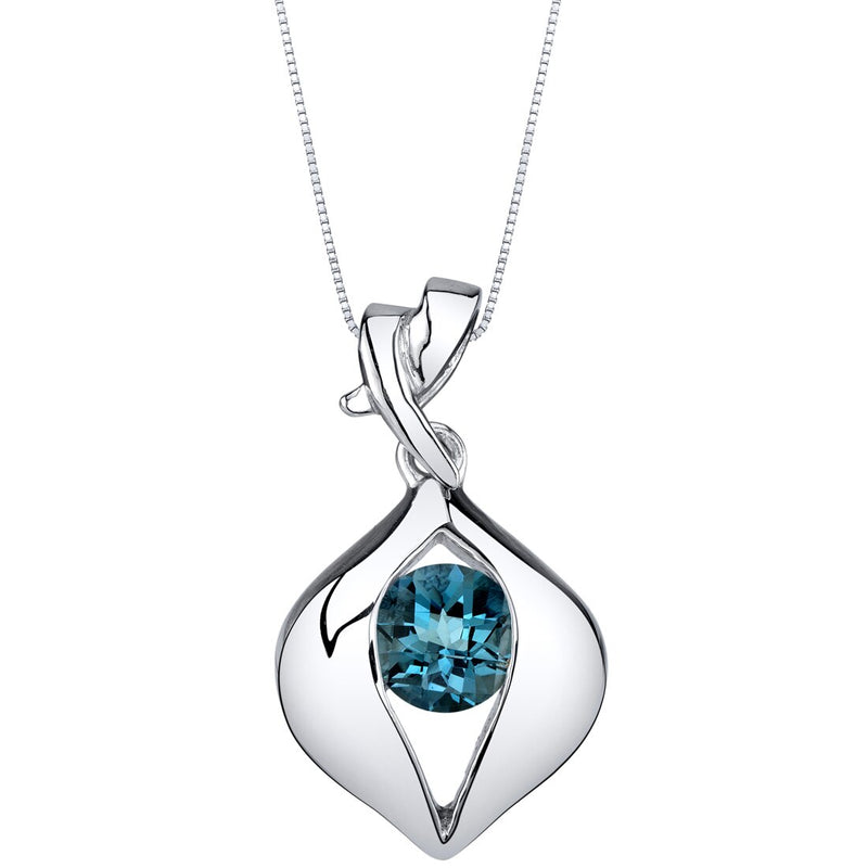 London Blue Topaz Sterling Silver Venus Pendant Necklace