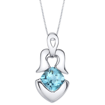Swiss Blue Topaz Sterling Silver Tumi Pendant Necklace
