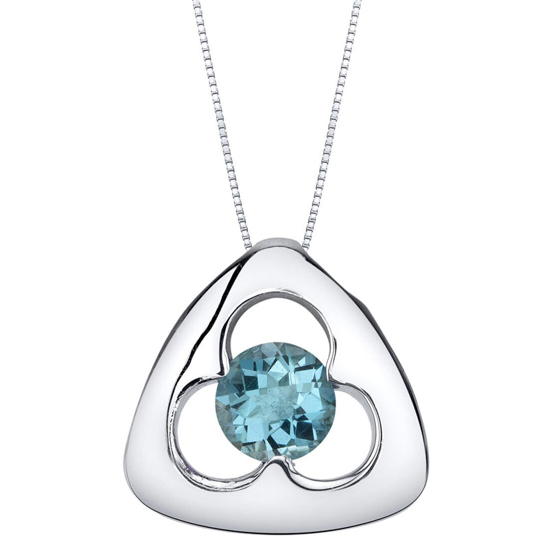 London Blue Topaz Sterling Silver Trinity Knot Pendant Necklace