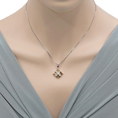 Citrine Quad Pendant Necklace in Sterling Silver 2 Carats