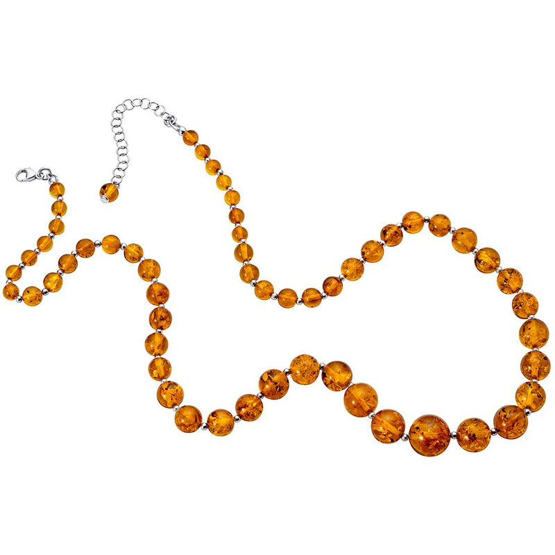 Genuine Baltic Amber Graduated Strand Necklace 19 Inches Length With 2 5 Inch Extender Sp12030 alternate view and angle