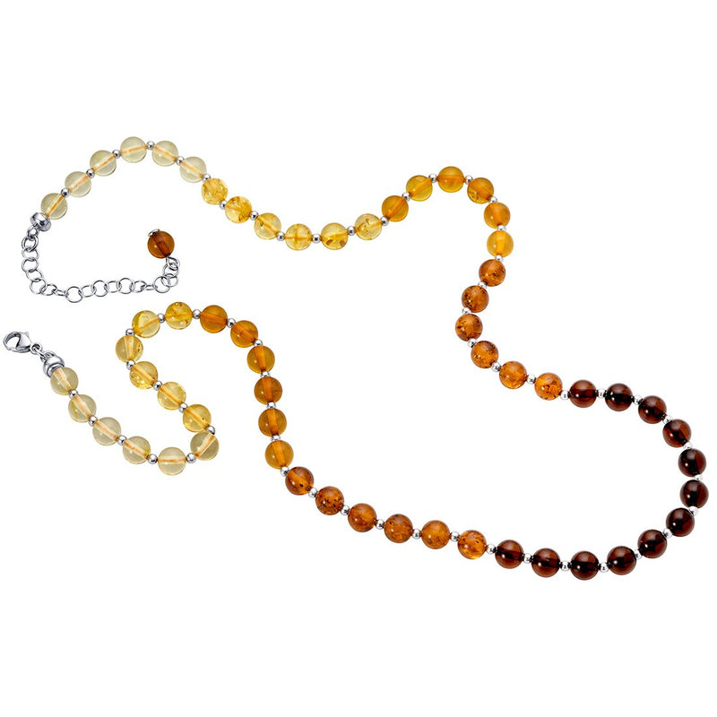 Genuine Baltic Amber Multicolor Tennis Necklace 19 Inches Length With 2 5 Inch Extender Sp12032 alternate view and angle