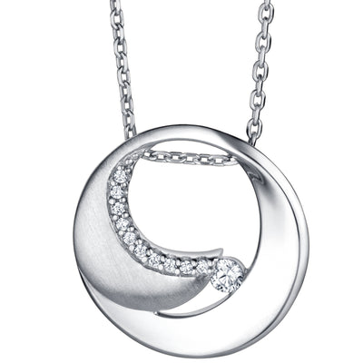 Sterling Silver Inner Circle Pendant, Adjustable Chain