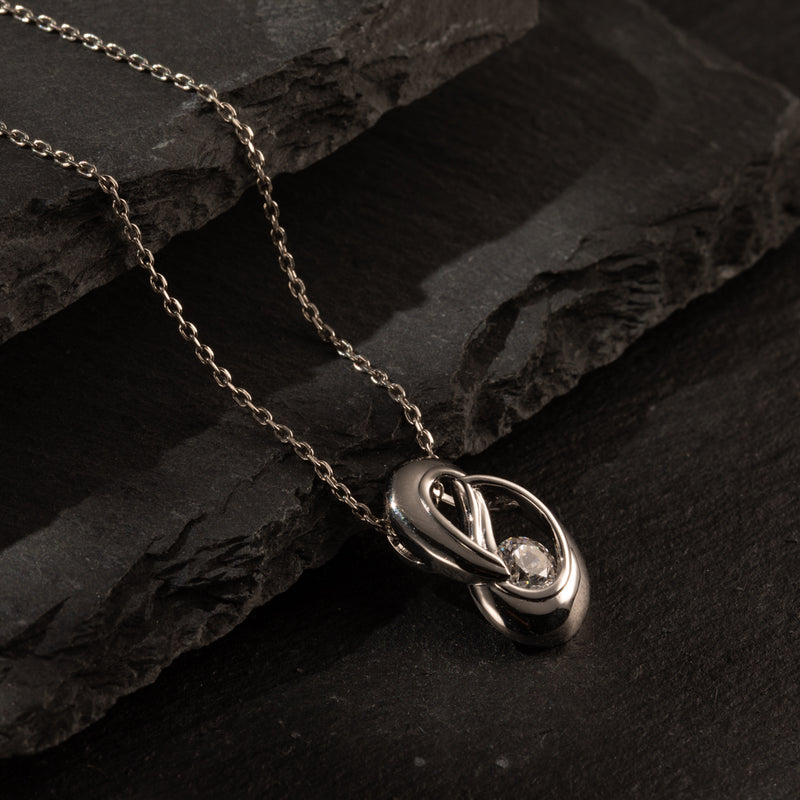Sterling Silver Infinity Knot Pendant, Adjustable Chain alternate view
