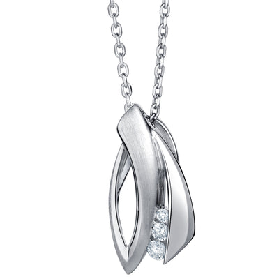 Sterling Silver Abstract Twist Pendant, Adjustable Chain