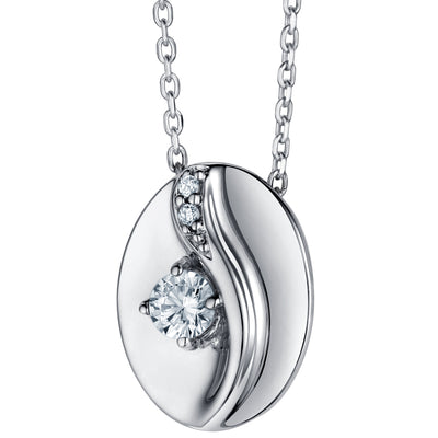 Sterling Silver Moonlight Jeweled Pendant, Adjustable Chain