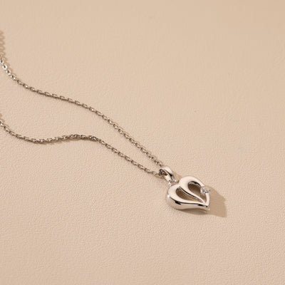 Sterling Silver Sweetheart Pendant, Adjustable Chain alternate view