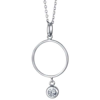 Sterling Silver Ring Drop Pendant, Adjustable Chain