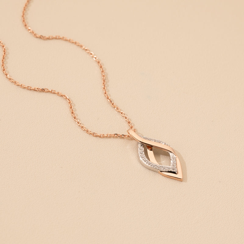 Rose-Tone Sterling Silver Infinity Teardrop Pendant with 17" Chain + 3" extender alternate view, side view