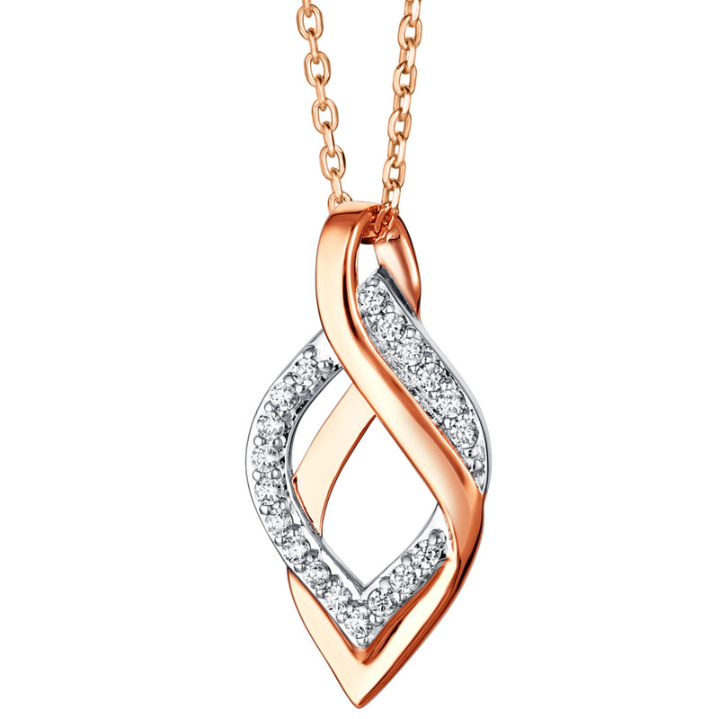 Rose-Tone Sterling Silver Infinity Teardrop Pendant with 17" Chain + 3" extender