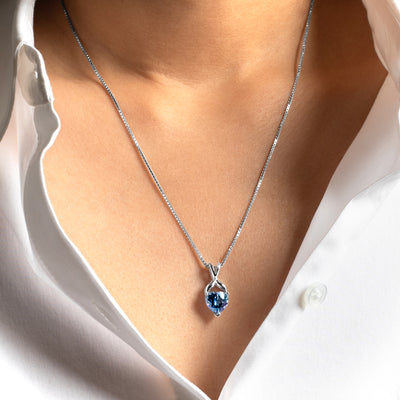 Heart Shape Alexandrite Pendant Necklace Sterling Silver 3.50 Carats