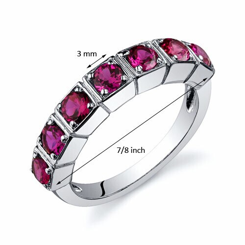 Ruby Ring Sterling Silver Round Shape 1.75 Carats