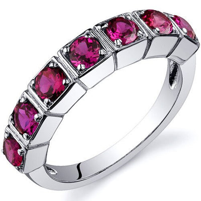 Ruby Ring Sterling Silver Round Shape 1.75 Carats