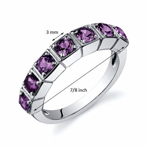 Alexandrite Ring Sterling Silver Round Shape 1.75 Carats