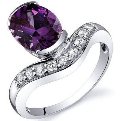 Alexandrite Ring Sterling Silver Oval Shape 2.75 Carats