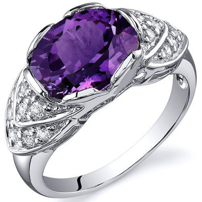 Alexandrite Ring Sterling Silver Oval Shape 3.5 Carats