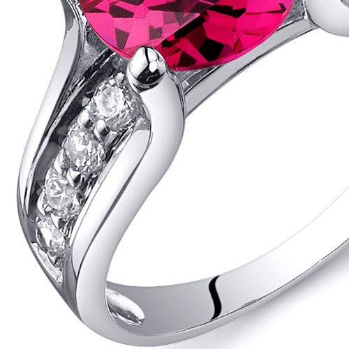 Ruby Ring Sterling Silver Round Shape 2.5 Carats