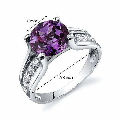 Sterling Checkerboard Syn Alexandrite Ring top size 5