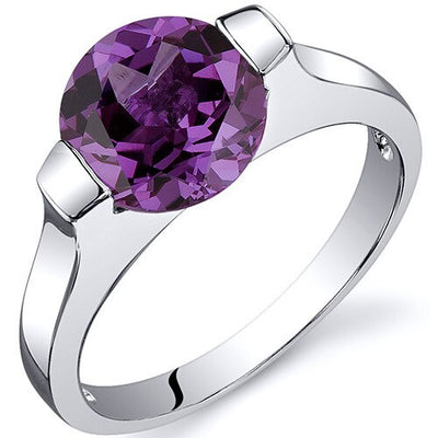 Alexandrite Ring Sterling Silver Round Shape 2.75 Carats